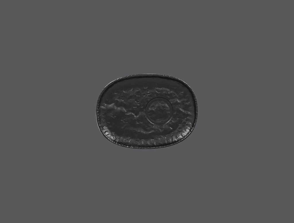 12 x RAK Untertasse oval L. 19 cm B. 14 cm Ht. 2.5 cm ROKS Schwarz (RKOSA19)