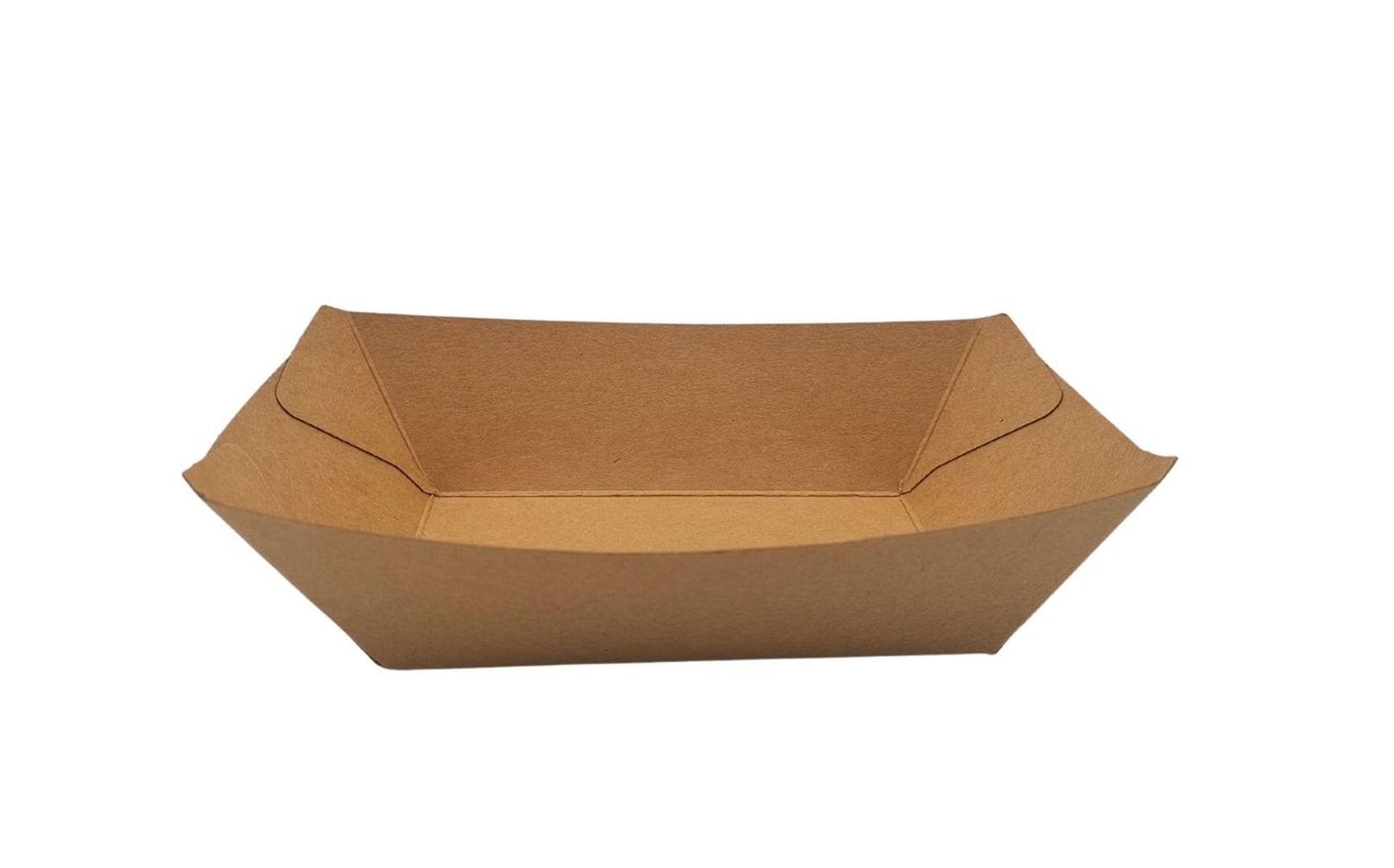 Food-Tray-Schiffchen PE-beschichtet Außen:15x10 cm Innen:10x6 cm H:3,5 cm braun