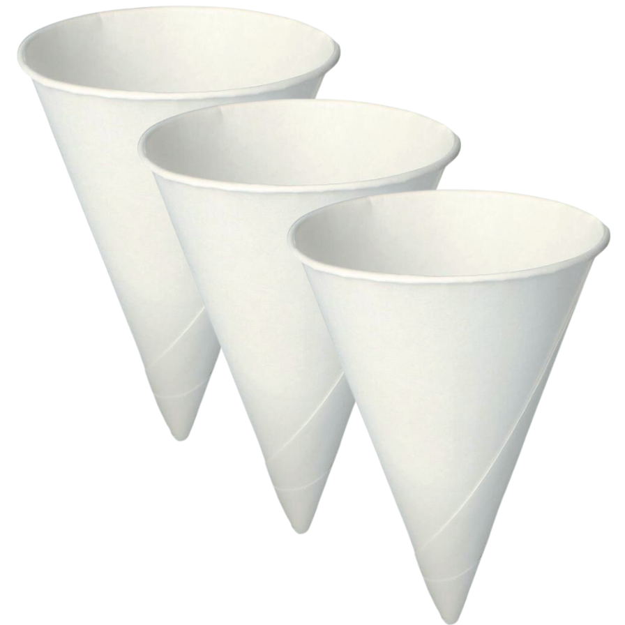 Spitzbecher Pappe 4,5 oz weiß (Papp-Cones)