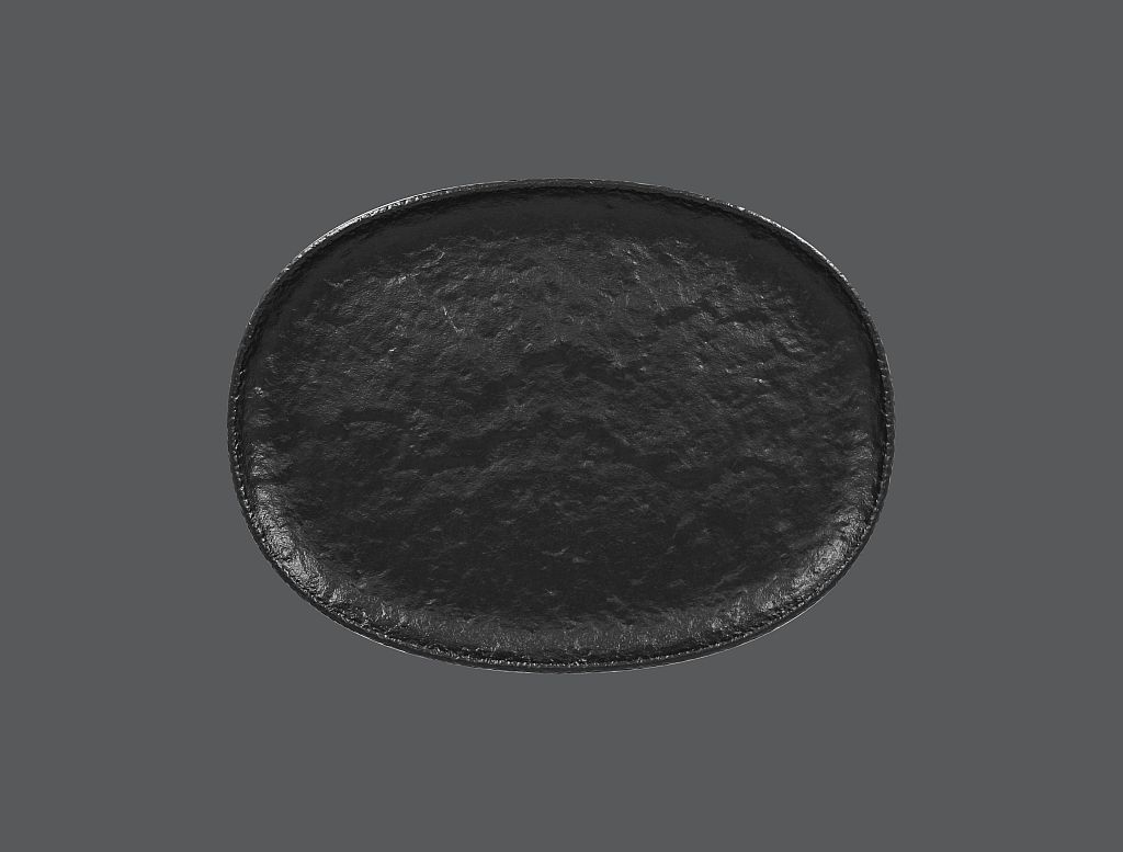 6 x RAK Teller coup flach L. 32 cm B. 24 cm Ht. 2.5 cm ROKS Schwarz (RKOP32)