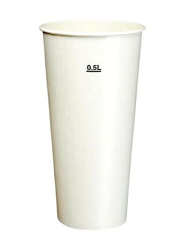 Trinkbecher Pappe 0,5 l weiß