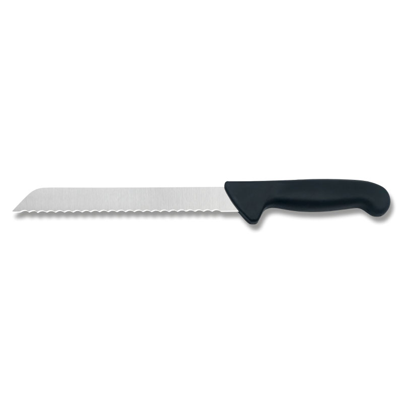 6x Brotmesser 8″, KS-Griff schwarz, Edelstahlkl. 3 mm