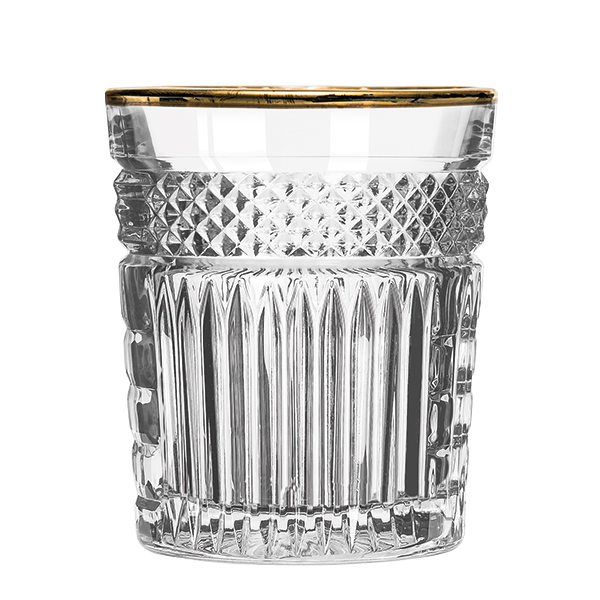 12x Radiant Double Old Fashioned Glas mit Goldrand 355 ml 1doz H. 10,7 cm  Ø 8,9 cm