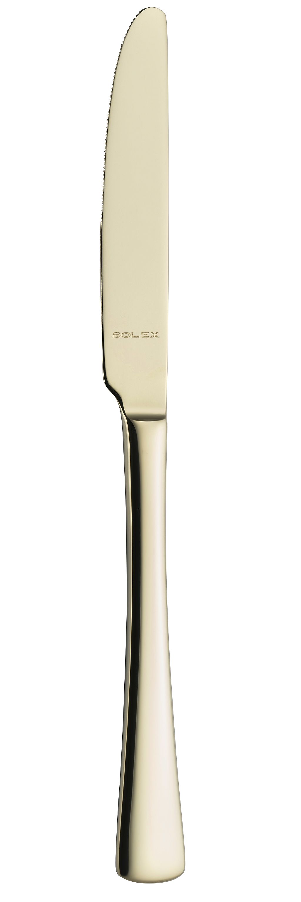 12 Stück - Solex Menümesser New Style Vollheft 18/10 "Karina PVD Champagner"