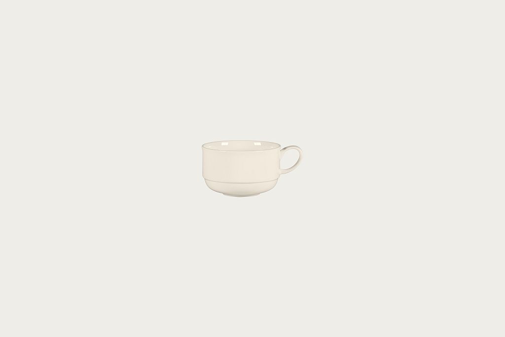 12 x RAK Kaffee- / Teetasse stapelbar H. 5,5 cm - 20 cl Farbe: Bone China "BRAVURA" (BCBVCU23)
