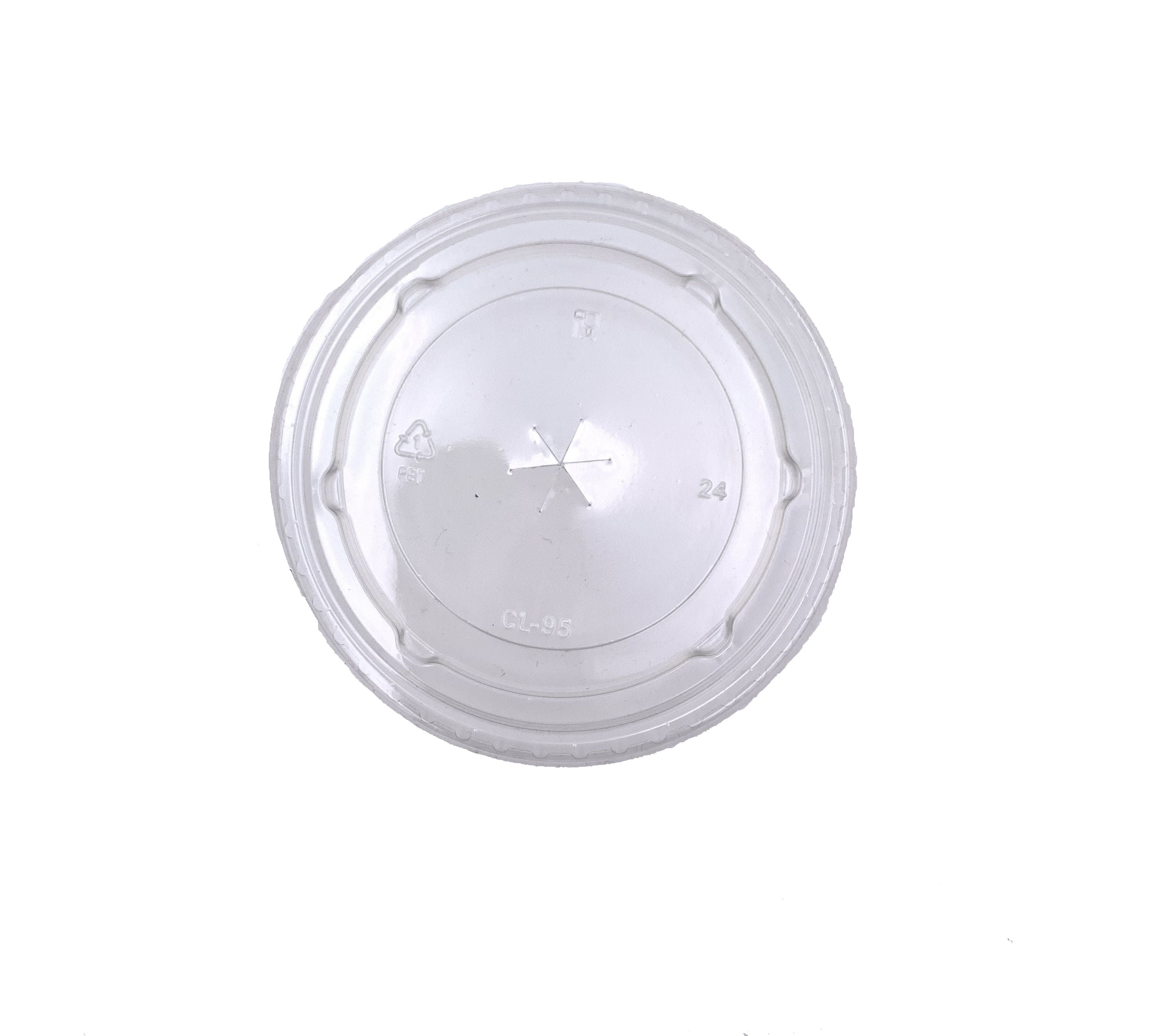 Flachdeckel PET mit Kreuzschlitz für Smoothiecups Ø 95 mm