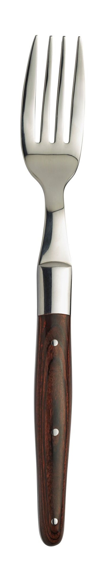 12 Stück - Solex BBQ Steakgabel mit dunklem Pakka-Holzgriff