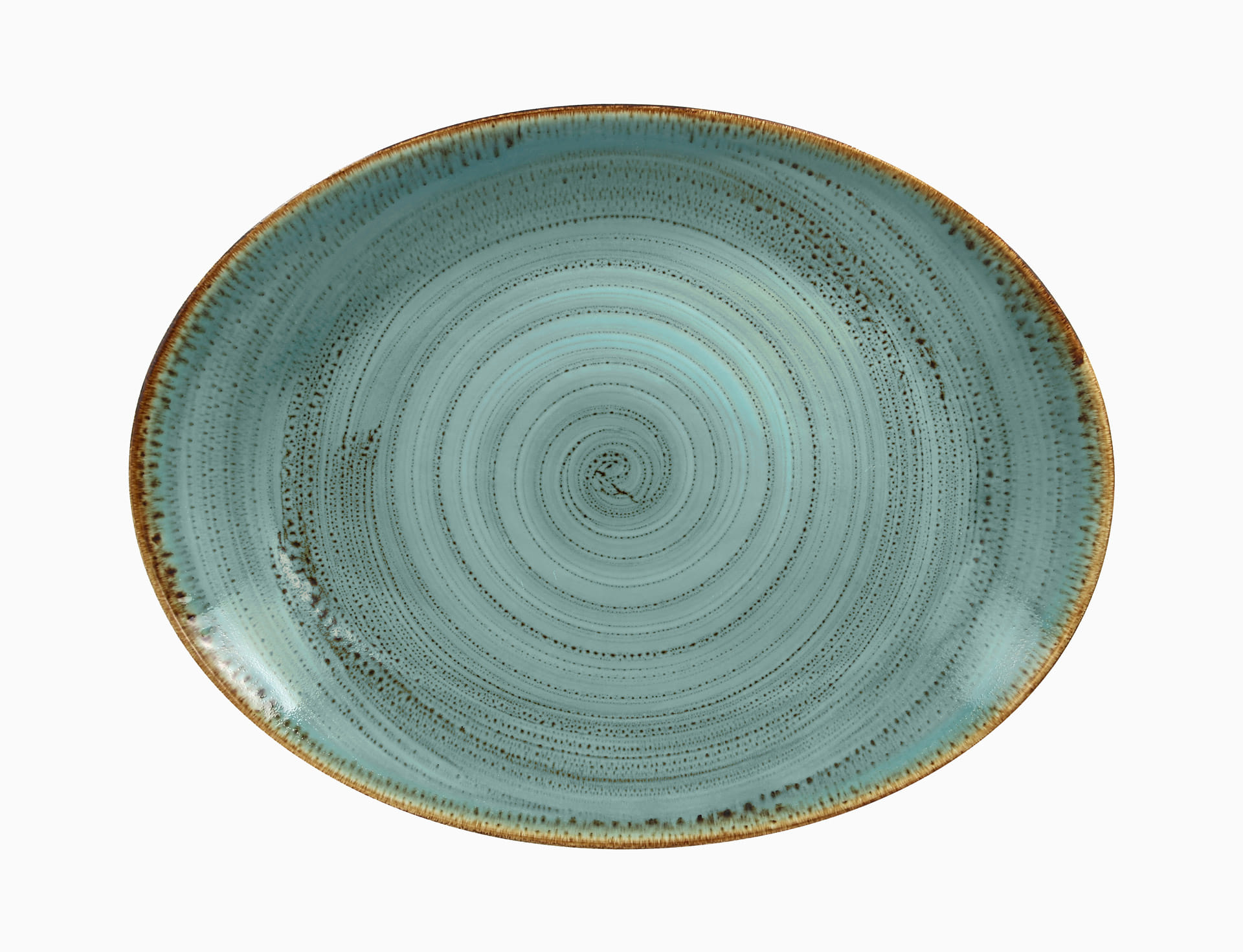 RAK Platte flach oval 36 x 27 cm Lagoon Twirl
