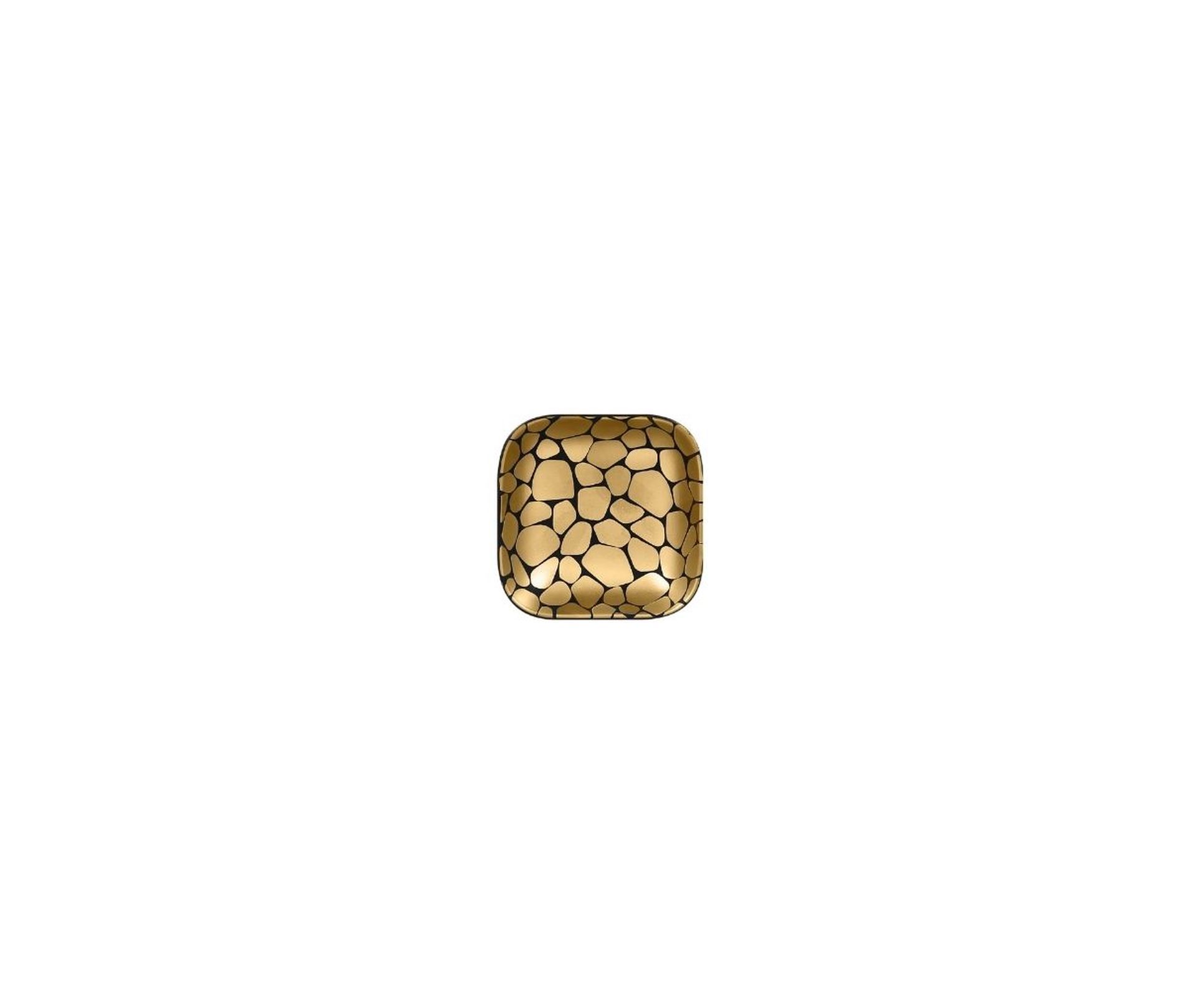 RAK Schale quadratisch L. 11 cm Br. 11 cm H. 3,5 cm Inh. 16,5 cl PEBBLES gold