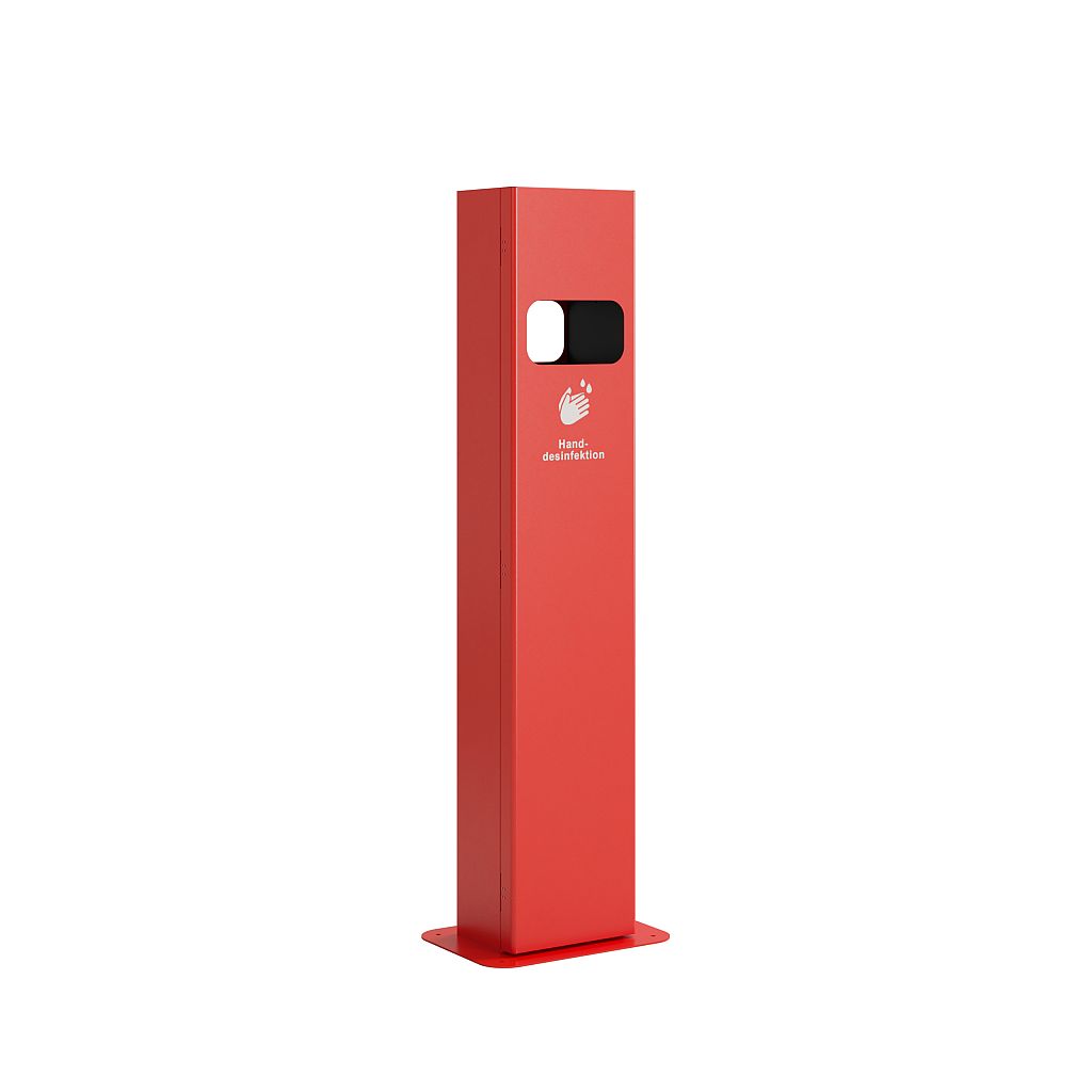 Desinfektionsmittelspender mit Sensor, Höhe: 1300 mm, Volumen: 5 Liter, rot