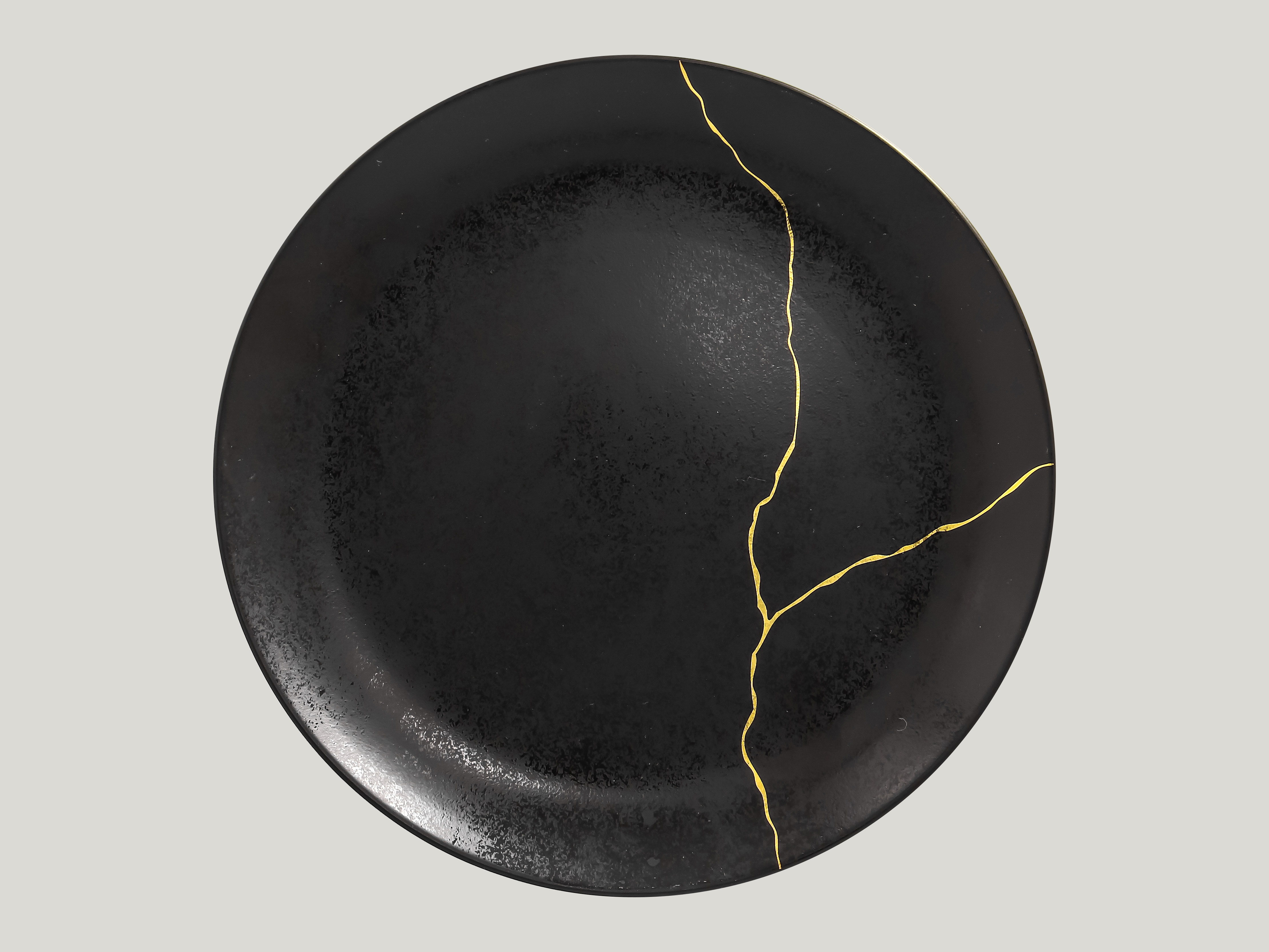 RAK Teller flach coup Ø 31 cm  Ht. 3.2 cm Schwarz/Gold KINTZOO (KZNNPR31G2)