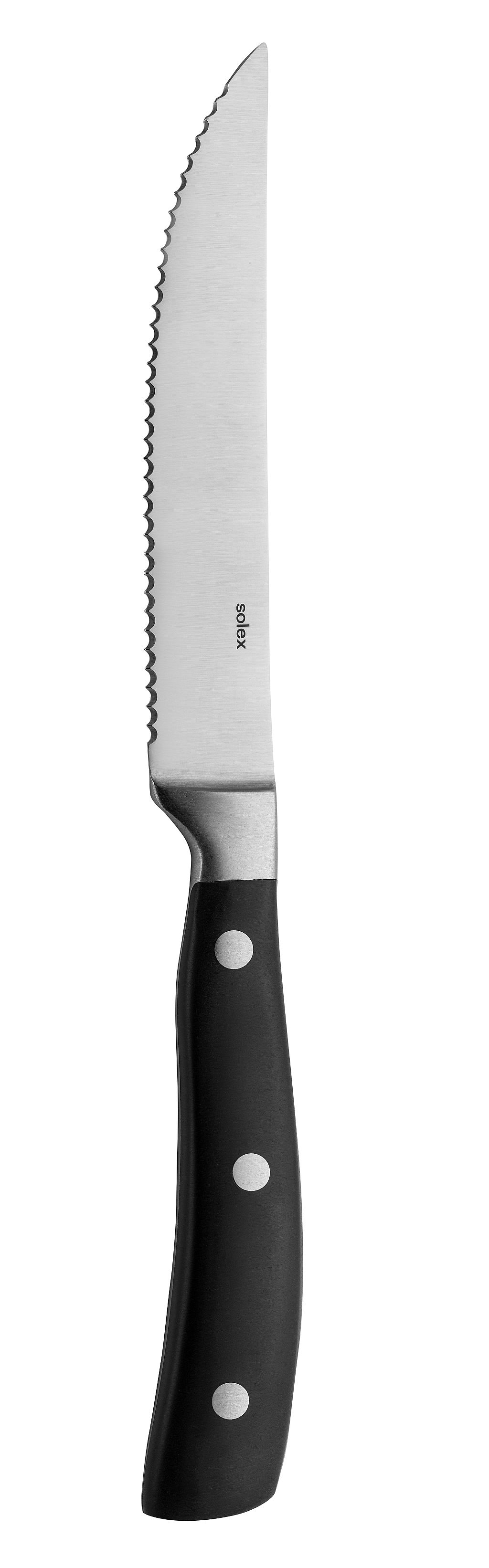 12 Stück - Solex BLACK ANGUS Steak- messer mit POM-Griff