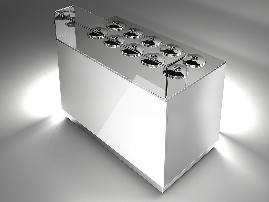 Gel-o-mat Pozzetti Carapine Eisvitrine Höhe: 1230 mm 10 Behälter